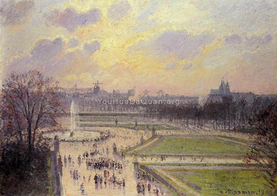 The Bassin des Tuileries - 卡米耶·毕沙罗